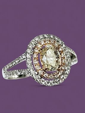 18K 0.77 ctw Diamond Gold Ring Certificate